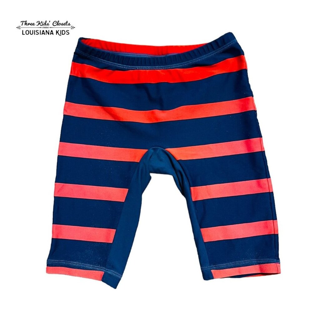 Mini Boden 3-4Y Striped Fitted Swim Trunks